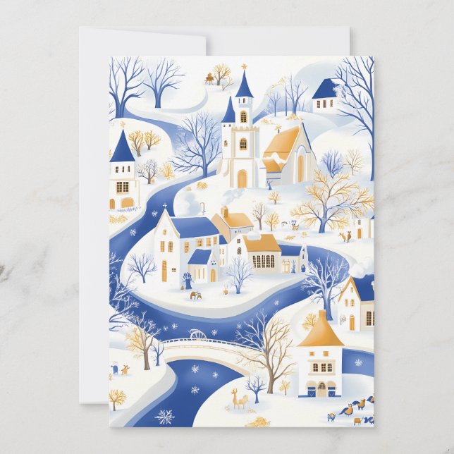 Enchanting Winter Village Christmas Card (Front)