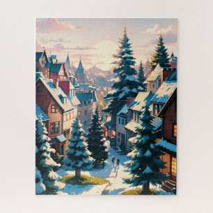 Enchanting Winter Village Jigsaw Puzzle