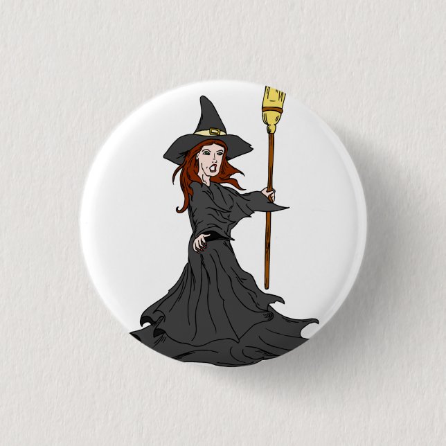 Enchanting Witch 3 Cm Round Badge (Front)