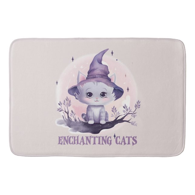 Enchanting Witch Cat Bath Mat (Front)