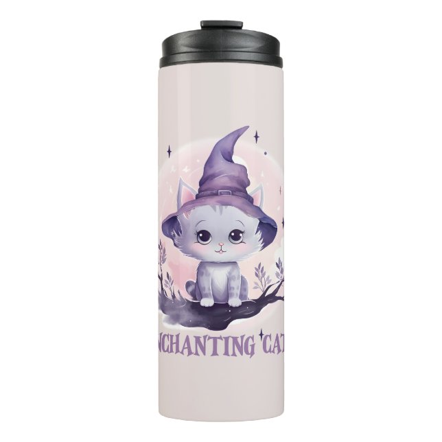 Enchanting Witch Cat Thermal Tumbler (Front)