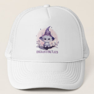 Enchanting Witch Cat Trucker Hat