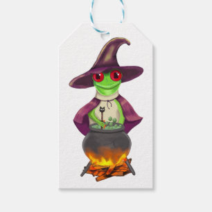Enchanting Witch Frog Brew Halloween Spooky Gift Tags