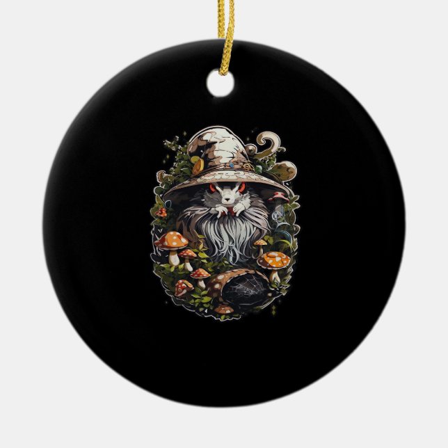 Enchanting Witch Whimsigoth & Mystical Art For Lap Ceramic Tree Decoration (Front)