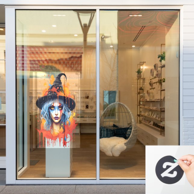 Enchanting Witch's Colourful Spell Window Cling (Store Window)