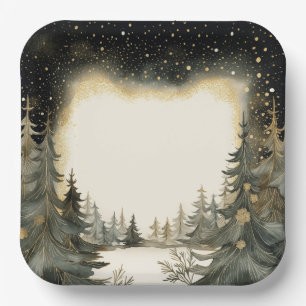 Enchanting Woodland Christmas Paper Plate