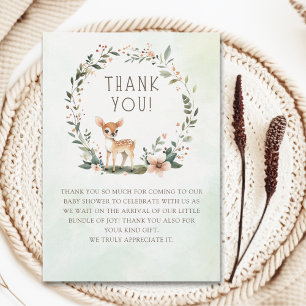 Enchanting Woodland Deer Baby Shower Thank You Card