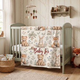 Enchanting Woodlands Animals Fleece Blanket