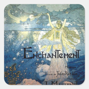 Enchantment Art Nouveau Square Sticker