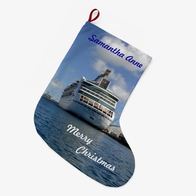 Enchantment Stern Personalised Large Christmas Stocking (Front (Hanging))