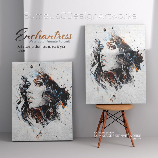 Enchantress Watercolor Female Portrait | Canvas Print (Creator Uploaded)