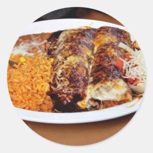 Enchiladas Rice Beans Classic Round Sticker