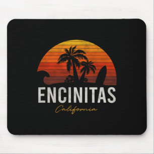 Encinitas California Ca Palms Surf Sunset Vintage Mouse Mat