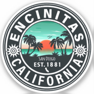 Encinitas California Retro Sunset Souvenirs 80s