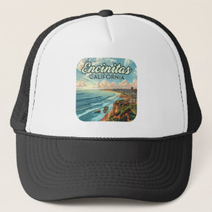Encinitas California San Diego Beach Vintage Trucker Hat
