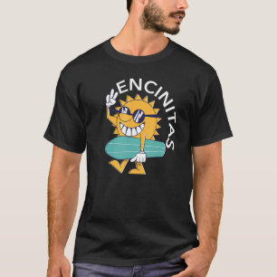 Encinitas California Surfing Sun Graphics Surfers T-Shirt