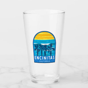 Encinitas California Travel Art Vintage Glass