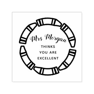Encircled crayons teachers excellence Rubber Stamp