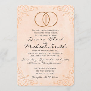 Encircled Cross Religious Wedding Invitations