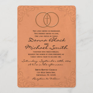 Encircled Cross Religious Wedding Invitations
