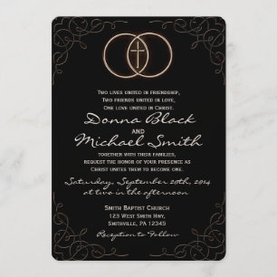Encircled Cross Religious Wedding Invitations