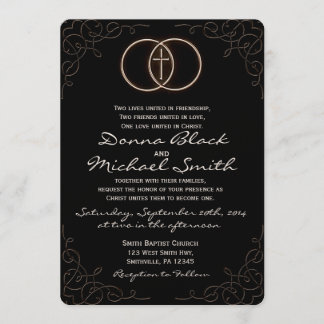 Encircled Cross Religious Wedding Invitations