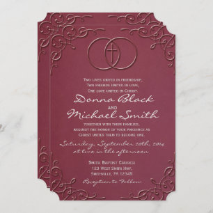 Encircled Cross Religious Wedding Invitations