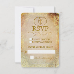 Encircled Cross Religious Wedding RSVP Card 2