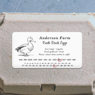 Encircled Date - Farm Duck Eggs White Sticker