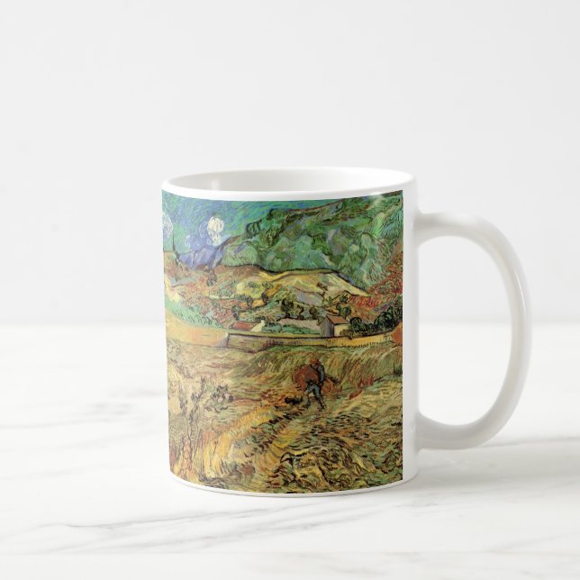 Enclosed Wheat Field w Peasant by Vincent van Gogh Coffee Mug (Right)