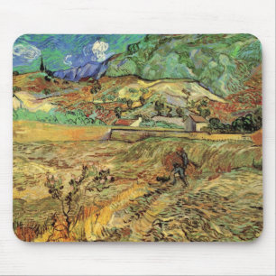 Enclosed Wheat Field w Peasant by Vincent van Gogh Mouse Mat