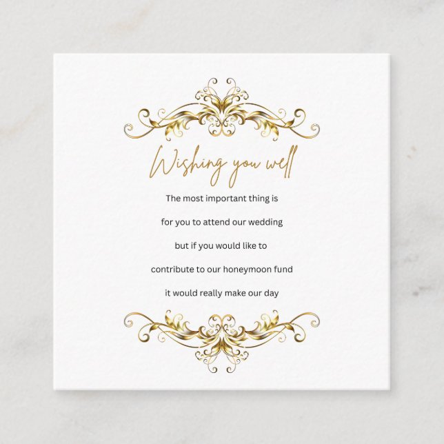 Encloser card Ornate Gold Scroll Frame (Front)
