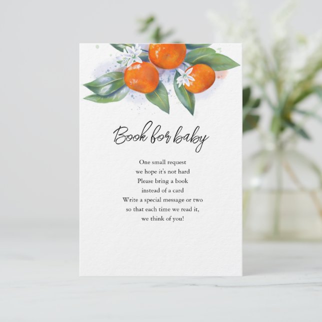 Enclosure Card BOOKS FOR BABY baby shower (Standing Front)