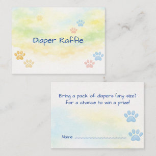 Enclosure Card Diaper Raffle Puppy Theme