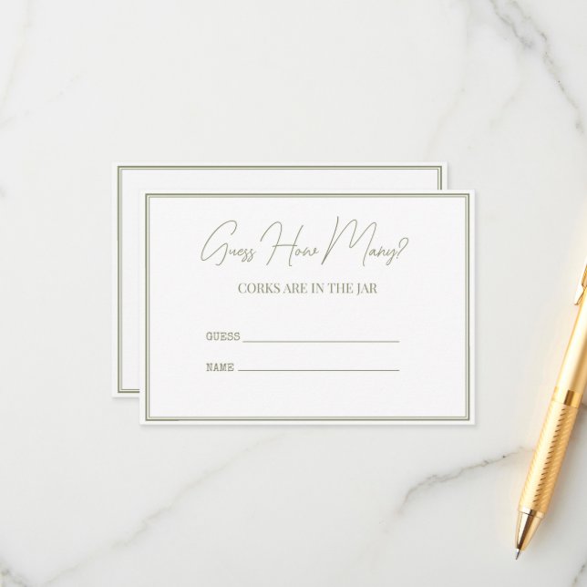 Enclosure Card for Bridal Shower. (Front/Back In Situ)