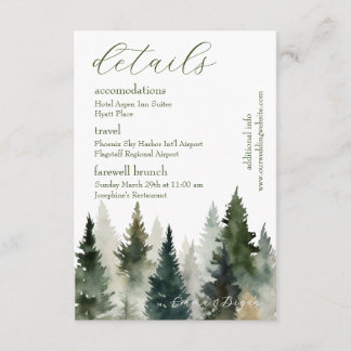 Enclosure Card | Forest Pines Watercolor