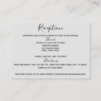 Enclosure Card Grey Wedding Reception