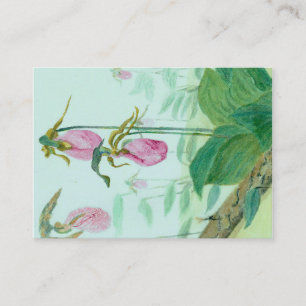 Enclosure Card - Lady Slippers Pink Spring Flower