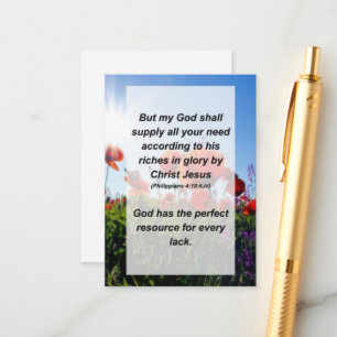 Enclosure Card Philippians 4:19 But my God shall s