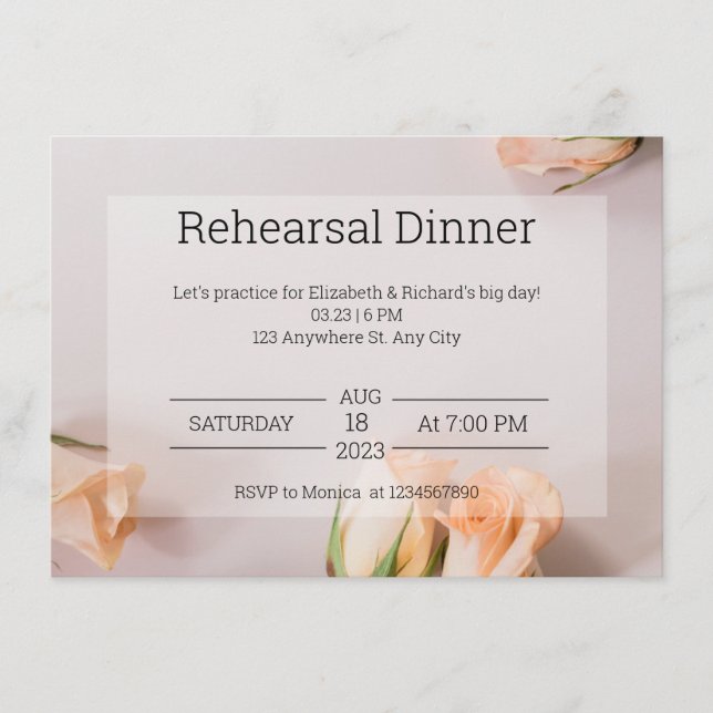 Enclosure Card Rehearsal Dinner elegant (Front)