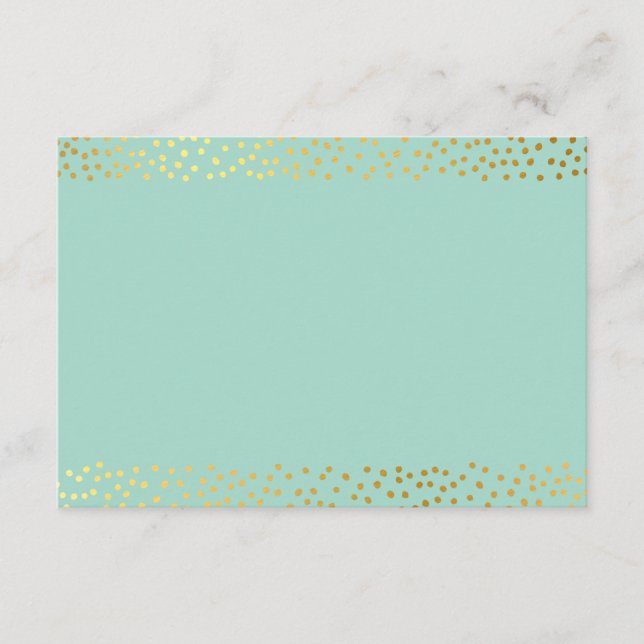 ENCLOSURE CARD rustic gold mini cute confetti mint (Front)