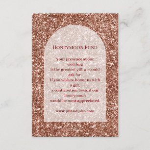 Enclosure Card Wedding Honeymoon Fund Rose Gold 