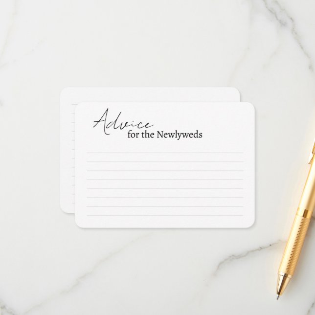 Enclosure Cards Advice for a bride shower. (Front/Back In Situ)