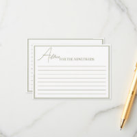 Enclosure Cards Advice for a bride shower.