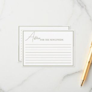 Enclosure Cards Advice for a bride shower.