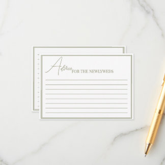 Enclosure Cards Advice for a bride shower.