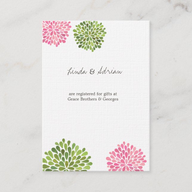 Enclosure Cards Directions Registry Wedding Cards (Front)