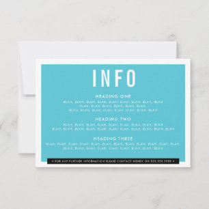 ENCLOSURE DETAIL fun bold block black turquoise RSVP Card