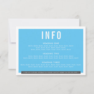 ENCLOSURE DETAIL fun bold block charcoal grey aqua RSVP Card