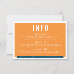 ENCLOSURE DETAIL fun bold block dark blue orange RSVP Card